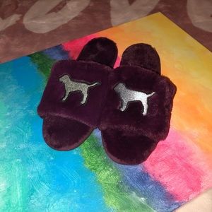 Pink (Victoria’s Secret) Velvet Purple Slides